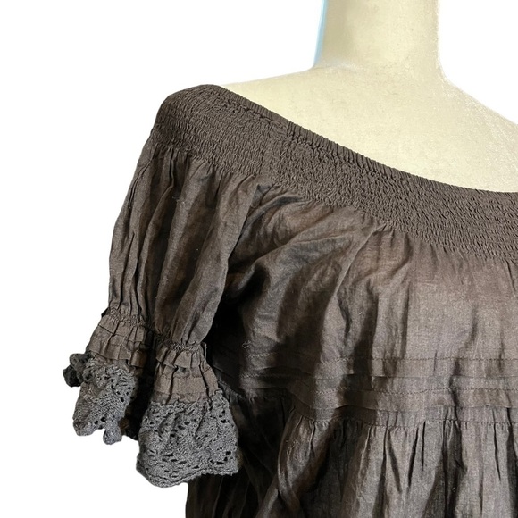 LoveShackFancy Black Cold Shoulder Mini Dress - Picture 2 of 5